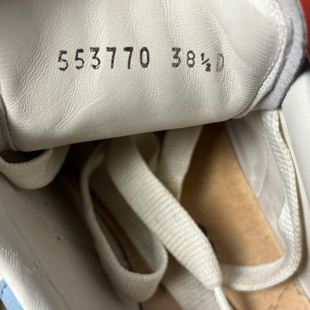 Alexander McQueen Oversized Sneakers White Light Blue Suede 553770 38.5 Designer - Picture 6 of 16